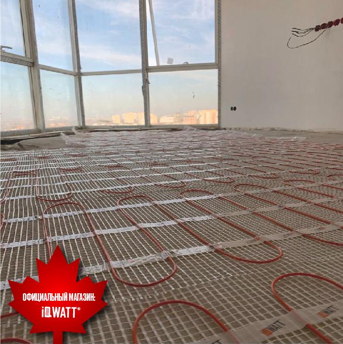 Тонкий самоклеящийся греющий мат IQ FLOOR MAT 150 Вт/м.кв - 0,5м²