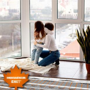 Тонкий самоклеящийся греющий мат IQ FLOOR MAT PRO 200 Вт/м.кв - 0,5 м²