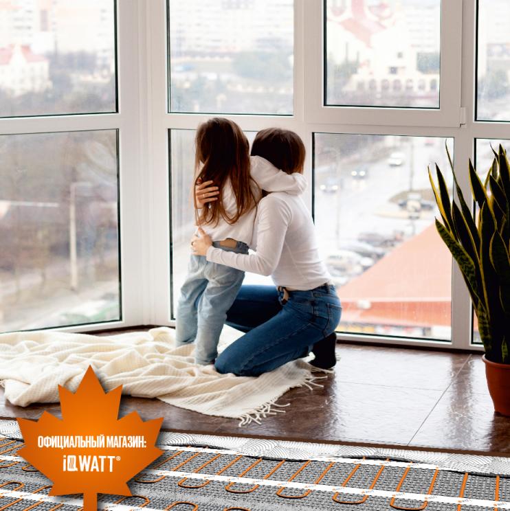 Тонкий самоклеящийся греющий мат IQ FLOOR MAT PRO 200 Вт/м.кв - 2,0 м² 